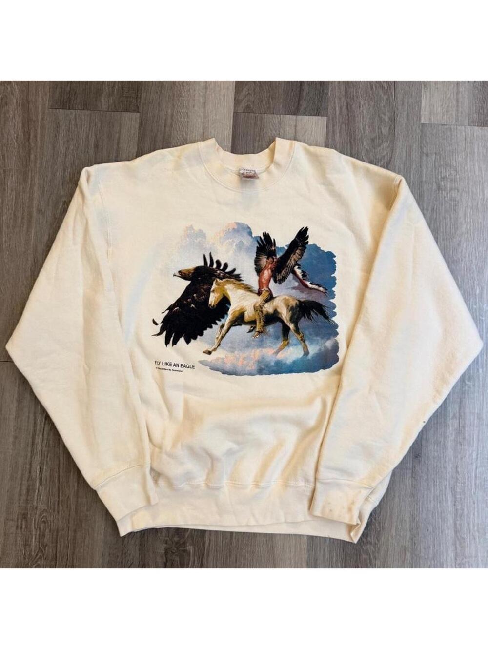 Vintage 90s "fly like an eagle " Chuck Ren Sweatshirt sz XL